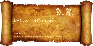 Wolko Márton névjegykártya
